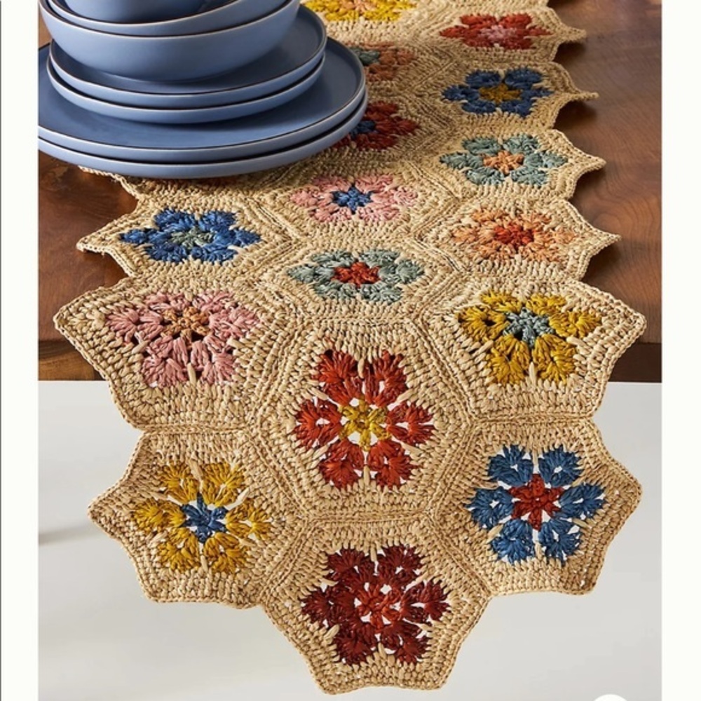 Anthropologie-Jaona Raffia Table Runner